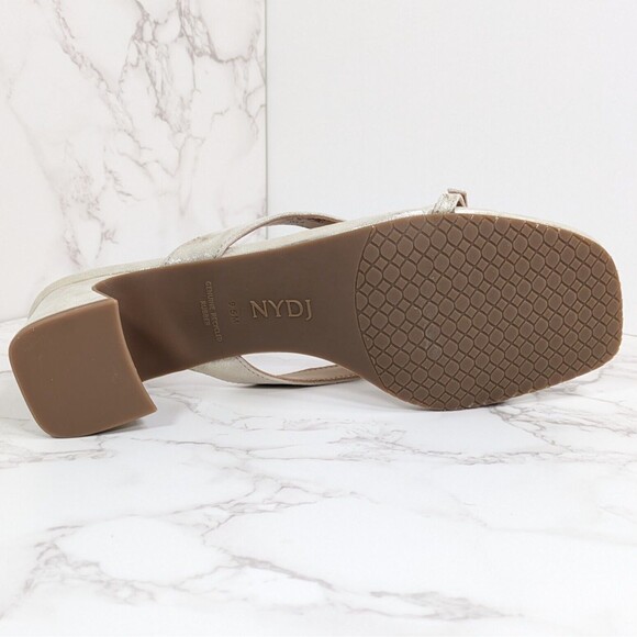 NYDJ Women's Glam Dress Heel Sandal Light Gold Metallic 9.5 NEW IN BOX - Picture 5 of 7